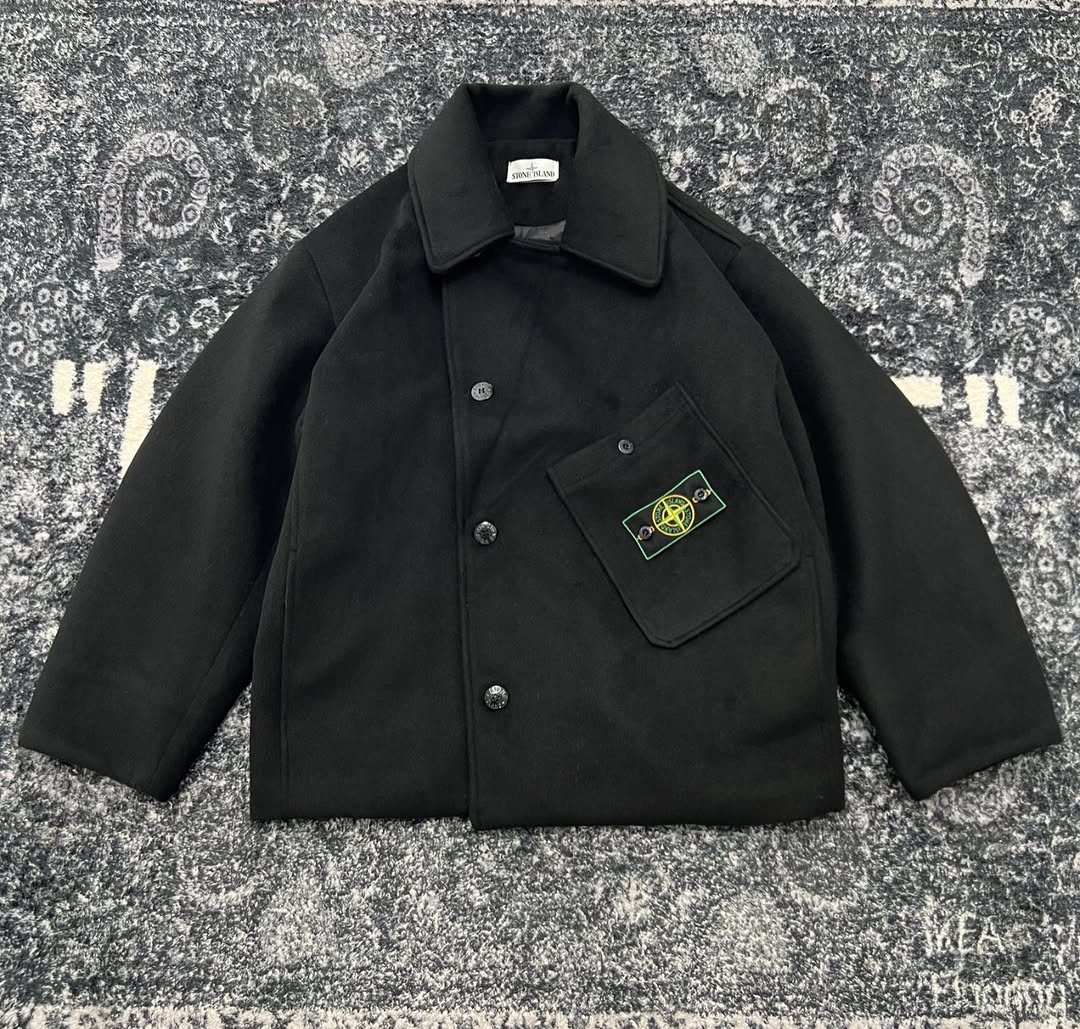 Stone Island Wool Peacoat