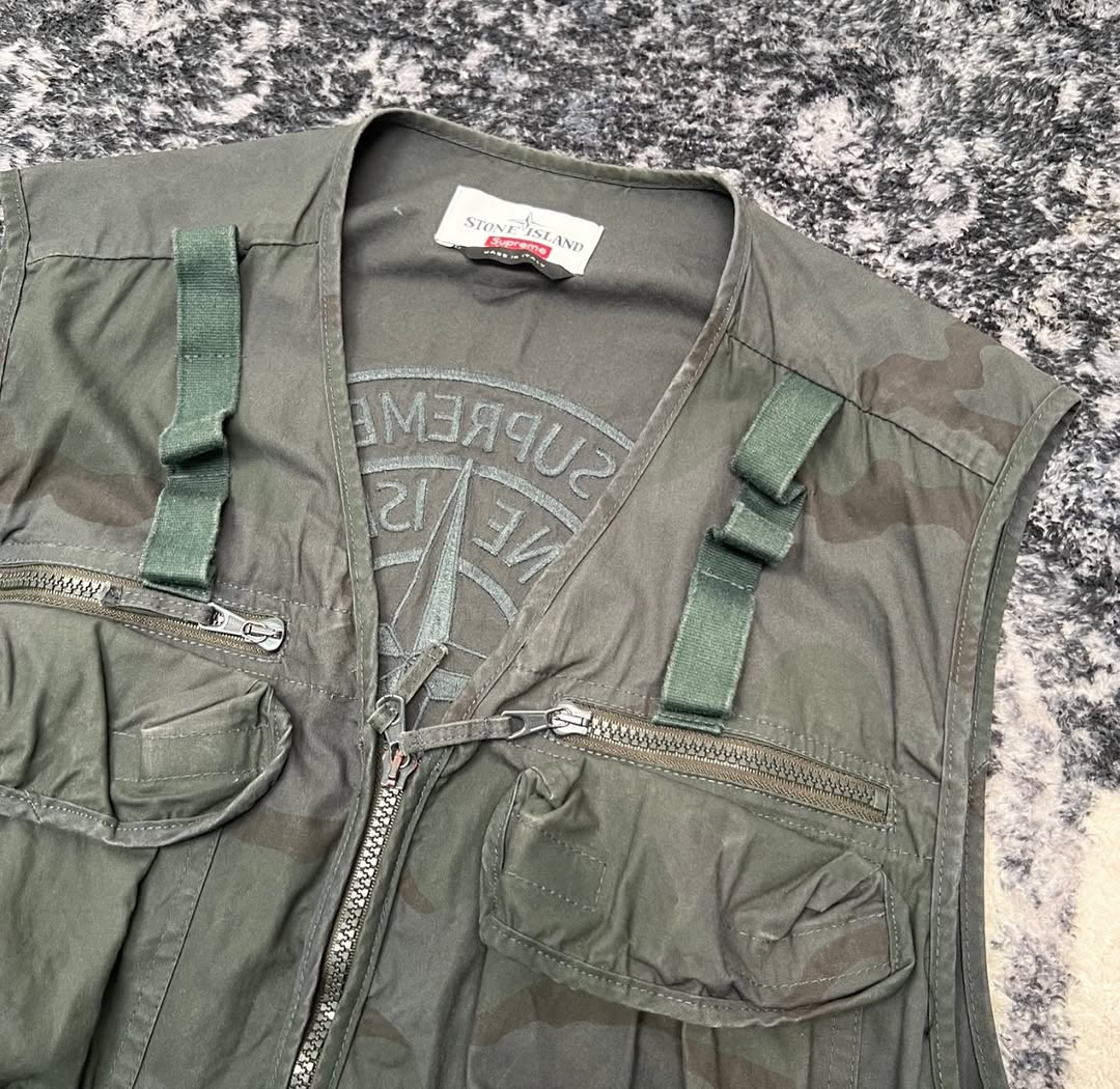 Supreme x Stone Island Camo Cargo Vest