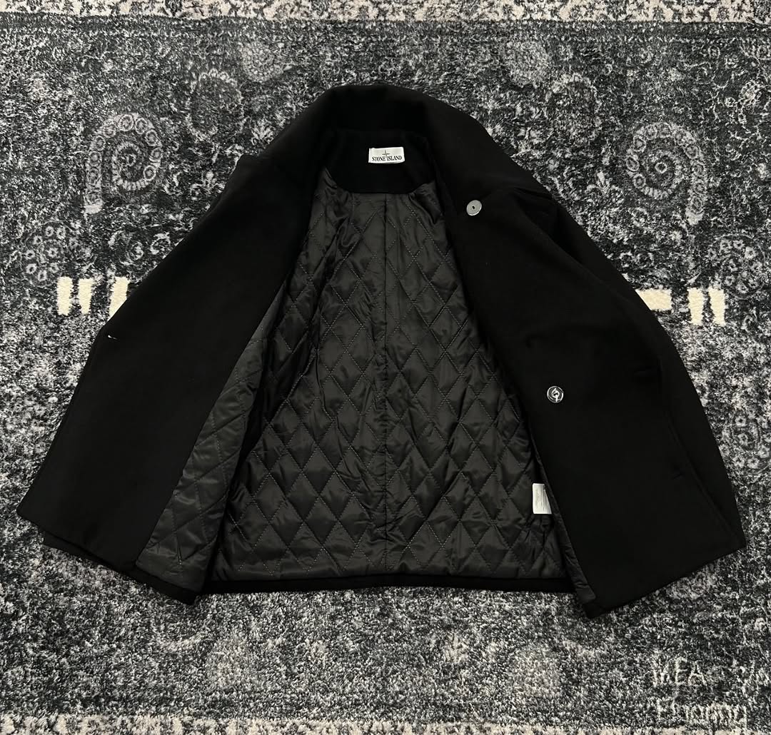 Stone Island Wool Peacoat