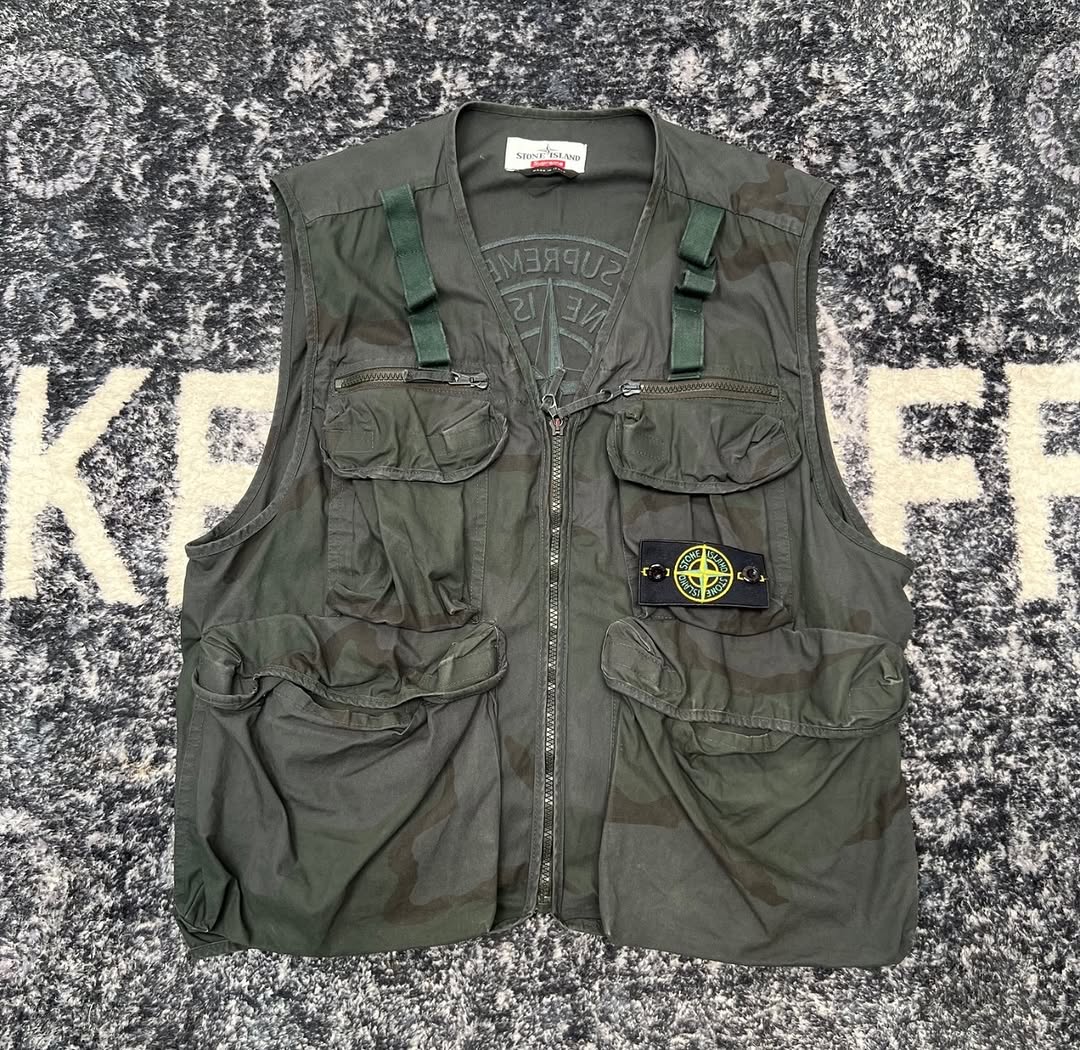 Supreme x Stone Island Camo Cargo Vest