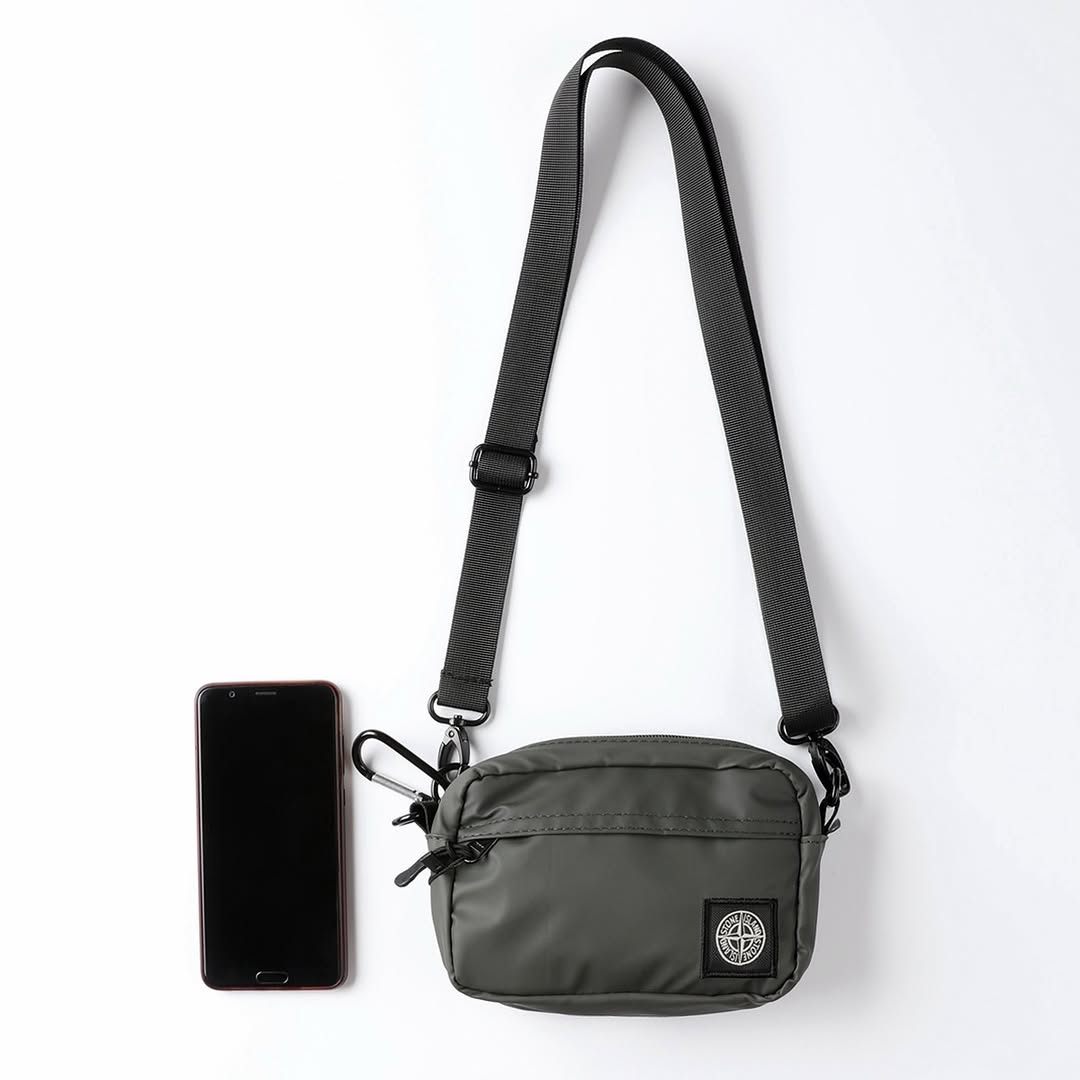 Stone Island Front-Zip Logo-Patch Belt Bag