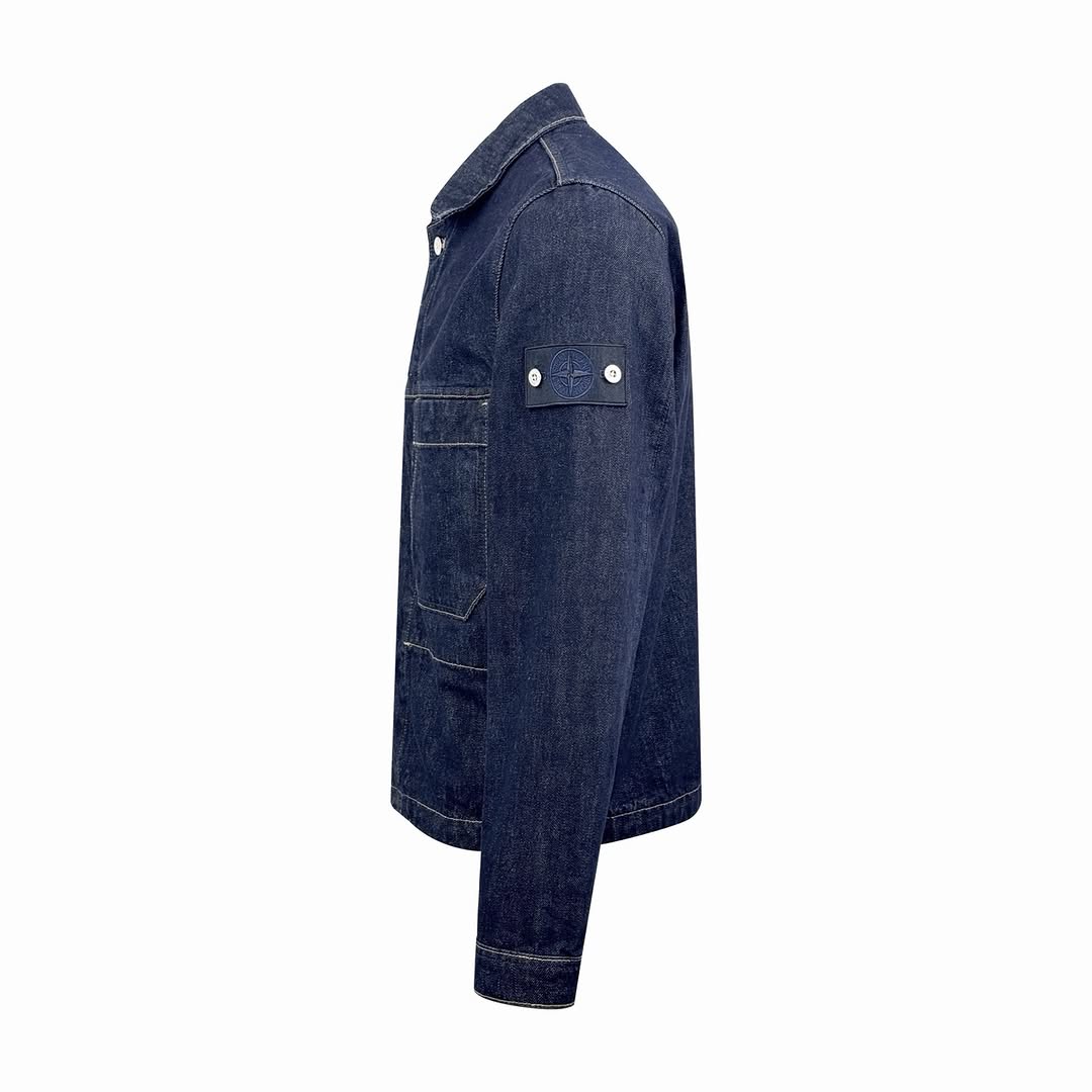 Stone Island INDIGO DENIM-RINSED Coach Jacket
