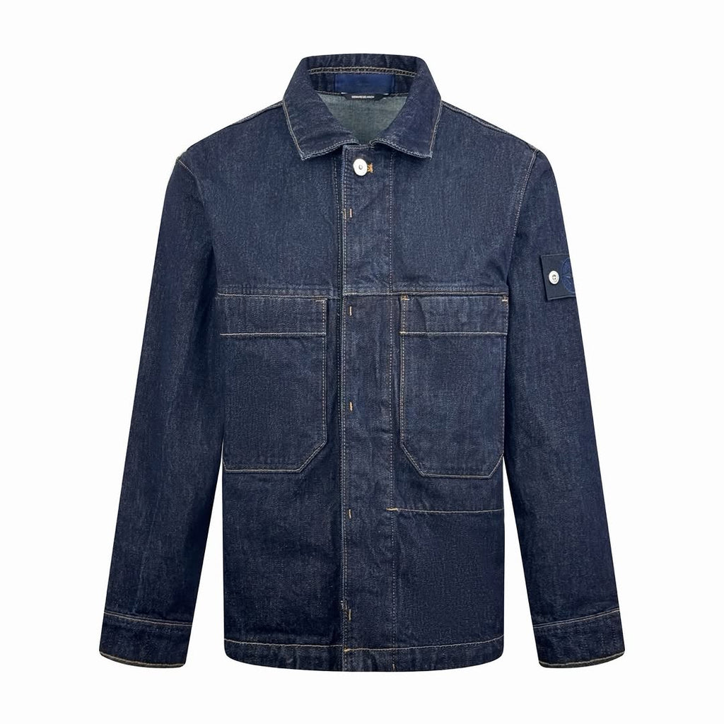 Stone Island INDIGO DENIM-RINSED Coach Jacket
