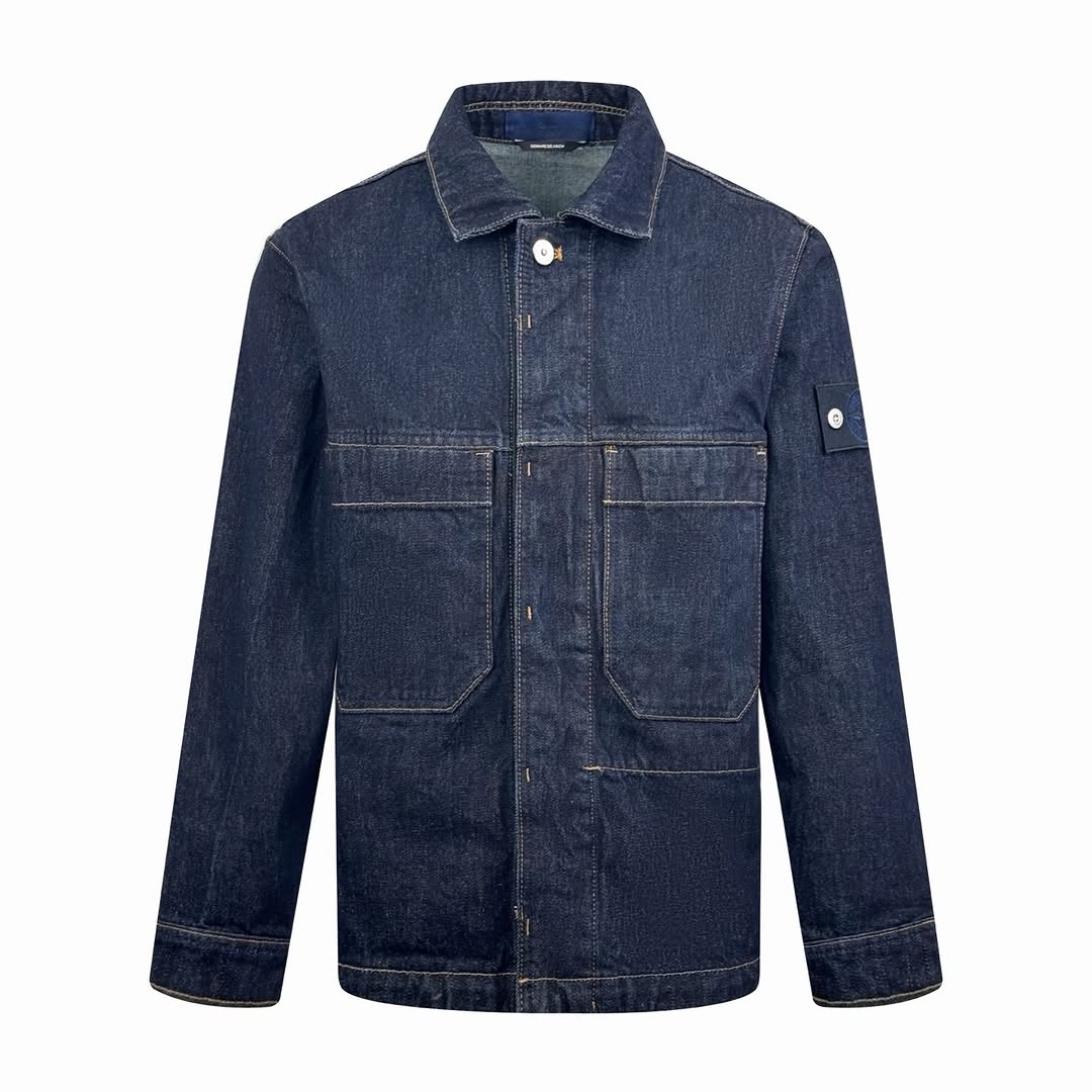 Stone Island INDIGO DENIM-RINSED Coach Jacket